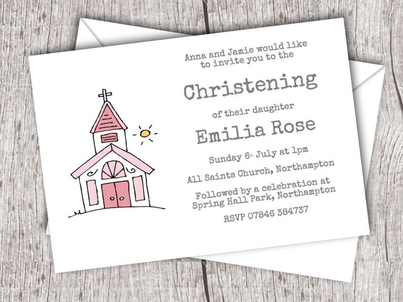 Printed Christening/baptism Invitations Inc. Envelopes Flat Etsy UK