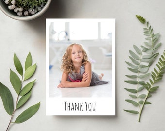 Personalised Photo THANK YOU Cards inc. envelopes - Flat Style - Baby/Child/Boy/Girl Polaroid Style