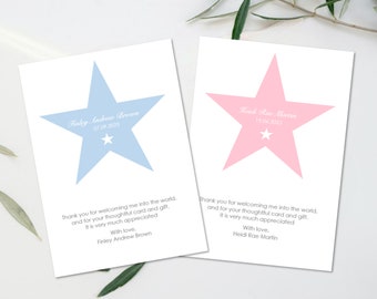 Printed Baby/Christening/Child Thank You Cards (Boy or Girl) - inc. envelopes - Personalised