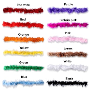 15 Gram 2 Yard Feather Boas - 12 Colors, Costume Feather Boa,Dance, Carnival, Burlesque, Showgirl, Halloween Theater Bridal DIY Craft Party