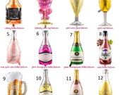 Party Balloon Champagne, Bottle, Glass, Wine, Whiskey, Beer, foil Balloons 21st Birthday, Bachelorette and Engagement Party Decorations