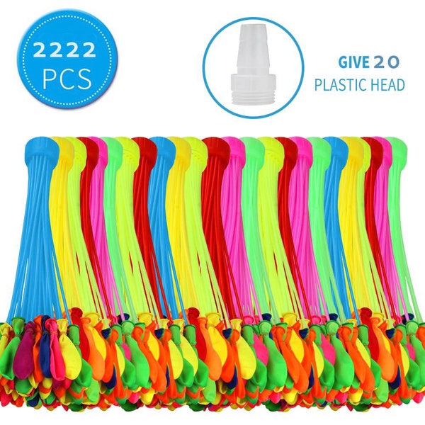 2222 pcs 60 bunches Instant Water Balloons, Bunch O balloon style quick fill, self-sealing, already tied, pool party