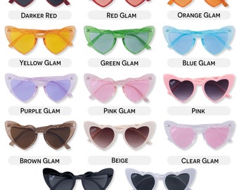 Bachelorette Party Sunglasses, Personalized Bride, Babe, Tribe, Squad & Crew Heart Sunglasses, Bridal Shower Favors, Bridesmaid's Gifts