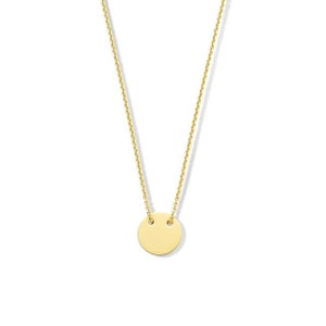 Lepos 14k Solid Yellow Gold  Round Gold Coin pendant necklace