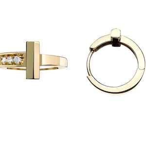 Lepos 18k Solid Yellow Gold Hoop Earrings