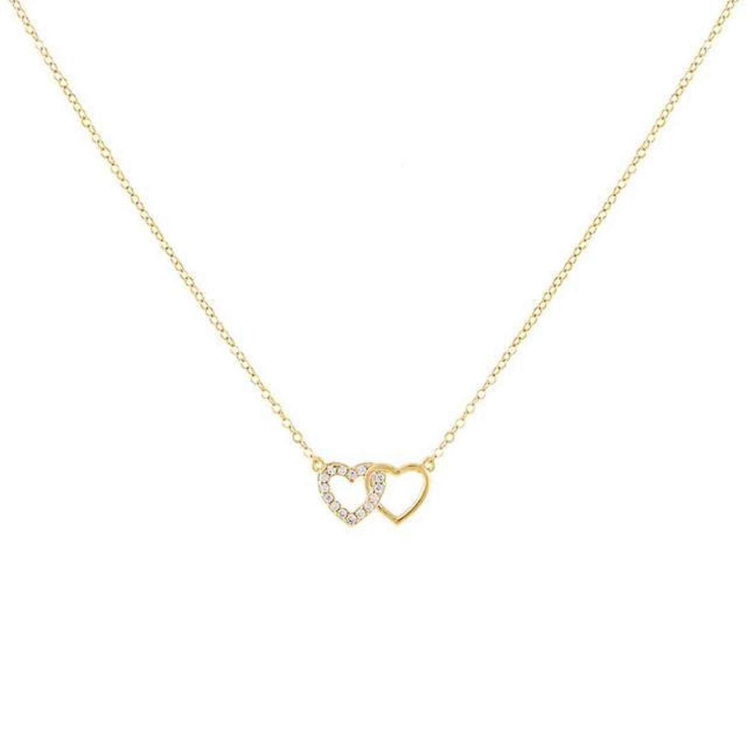 Lepos 18k Solid Yellow Gold Moissanite Diamond Minimalist Double