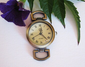 Bronze watch face for beading, round quartz watch face