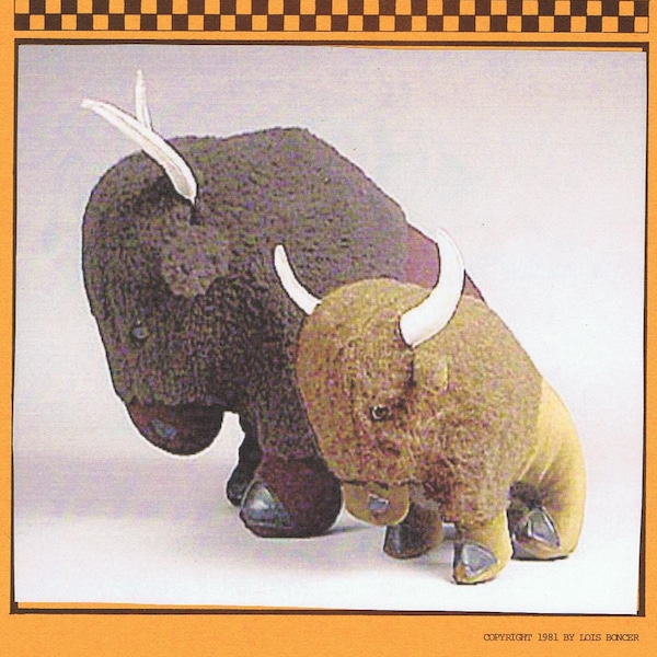 Bison Stuffed Animal Pattern - Paper Copy