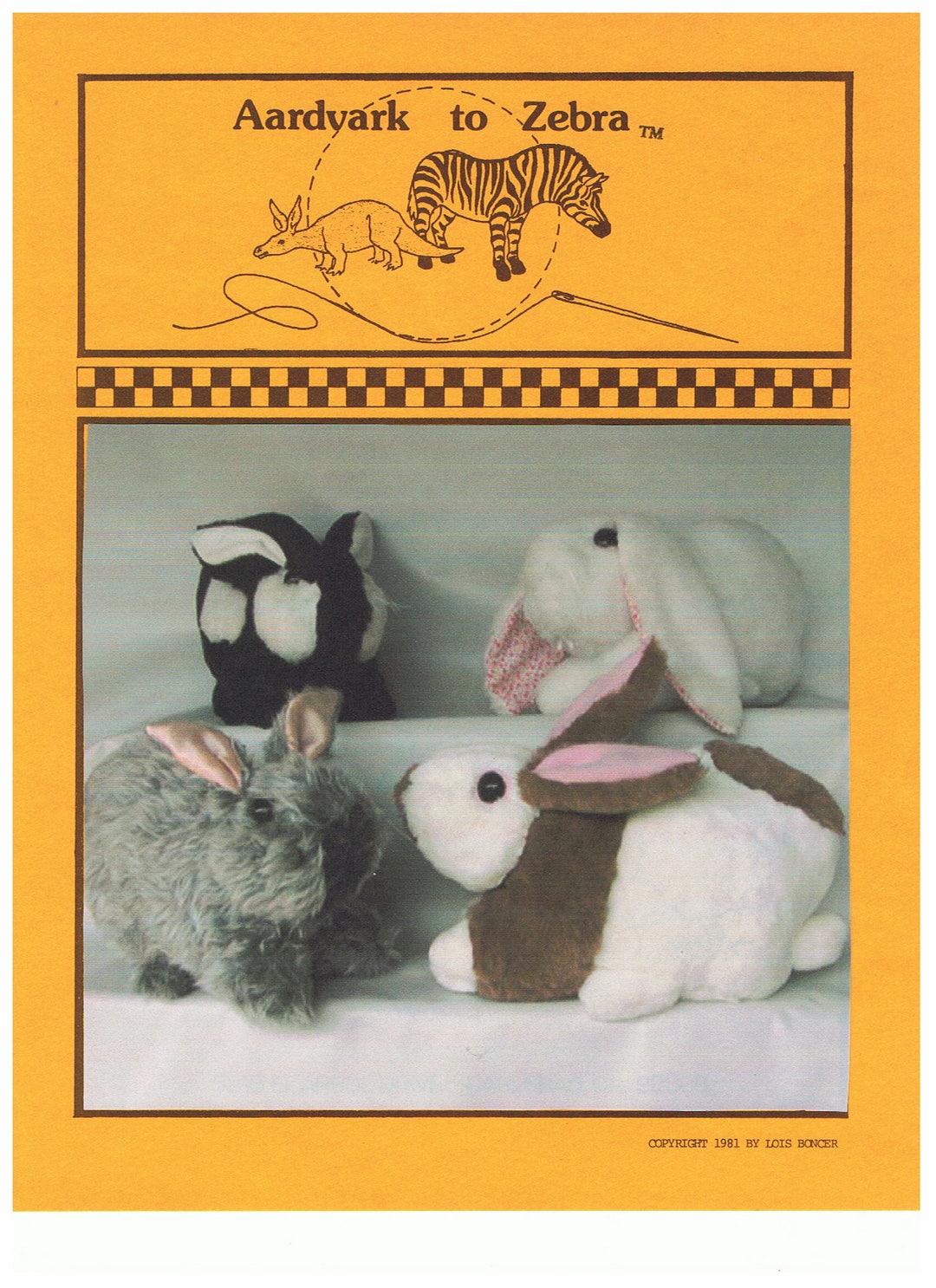 Paper Patterns For Stuffed Rabbit Rabbit Stuffed Animal Pattern - Paper Copy - Etsy