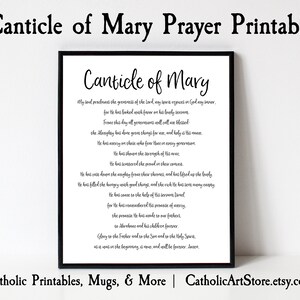 Canticle of Mary Prayer, Magnificat Song of Mary, Catholic Church, Marian Devotion, Religious Home Art Decor, RCIA Catholic Baptism