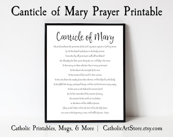 Canticle of Mary Prayer, Magnificat Song of Mary, Catholic Church, Marian Devotion, Religious Home Art Decor, RCIA Catholic Baptism