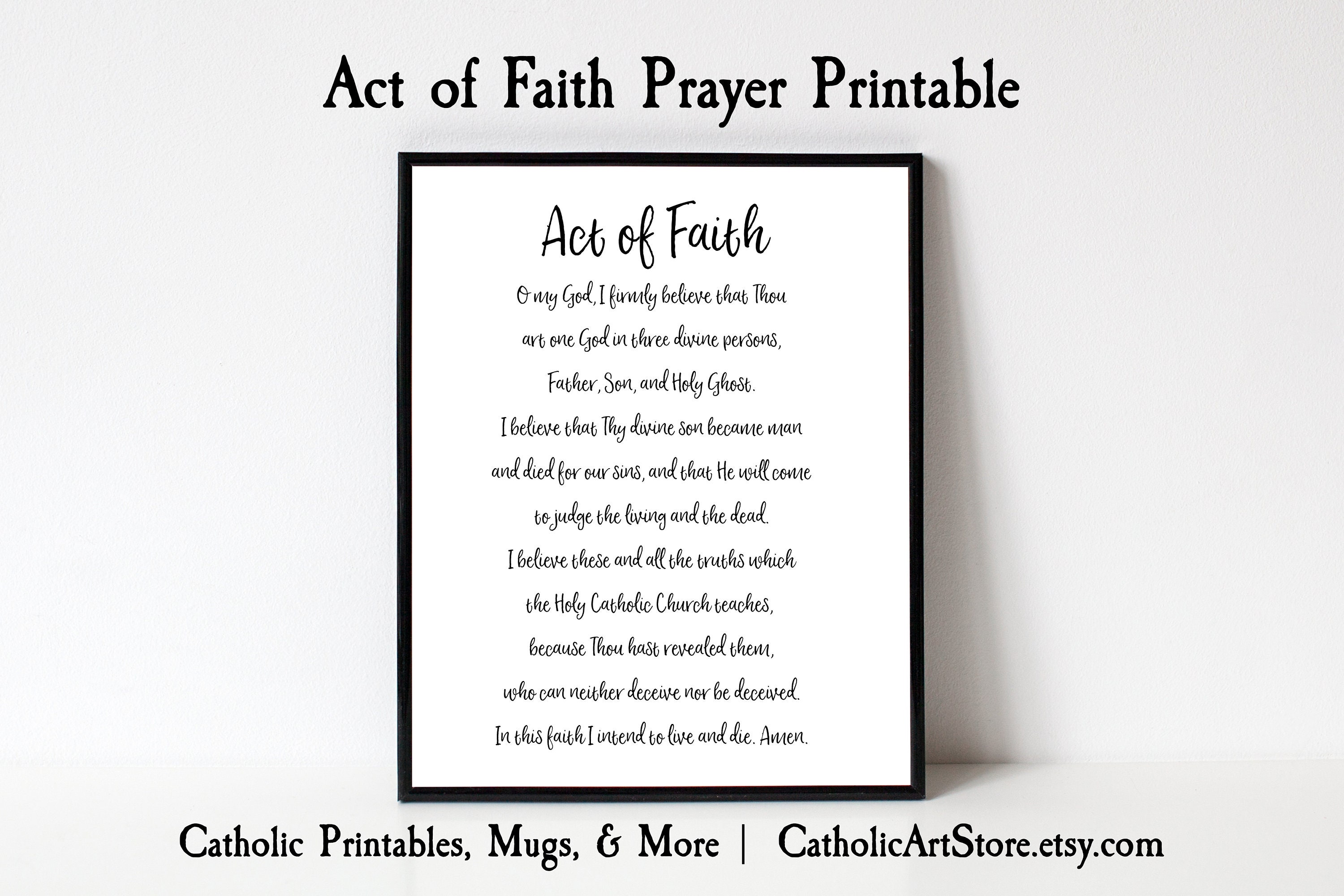 Act of Faith Catholic Prayer Children's Prayer Bedroom Etsy Singapore