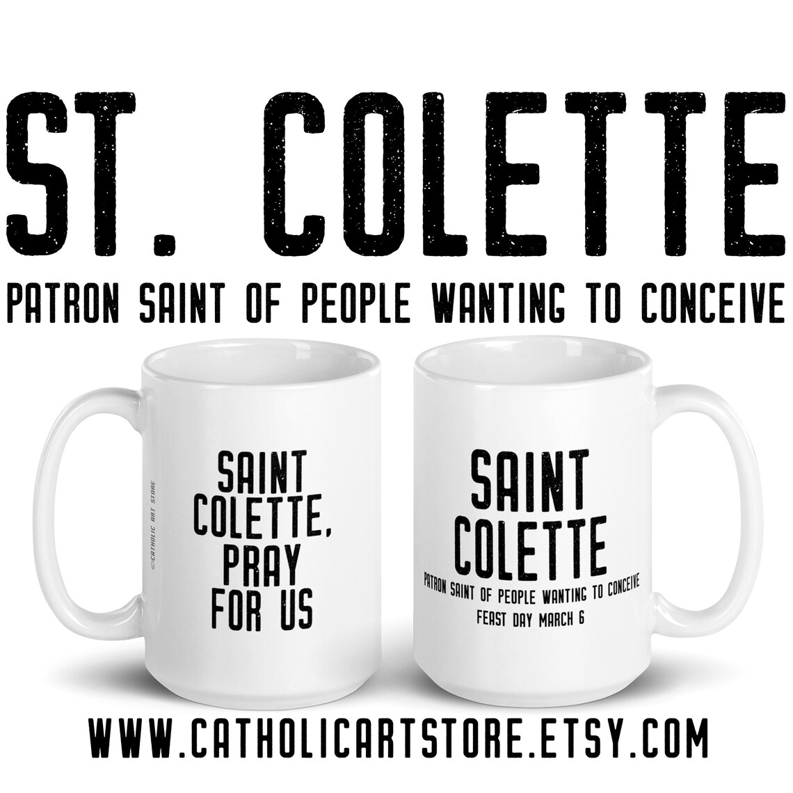 St. Colette Pray for Us Mug, Patron Saint Wanting to Conceive, Catholic ...