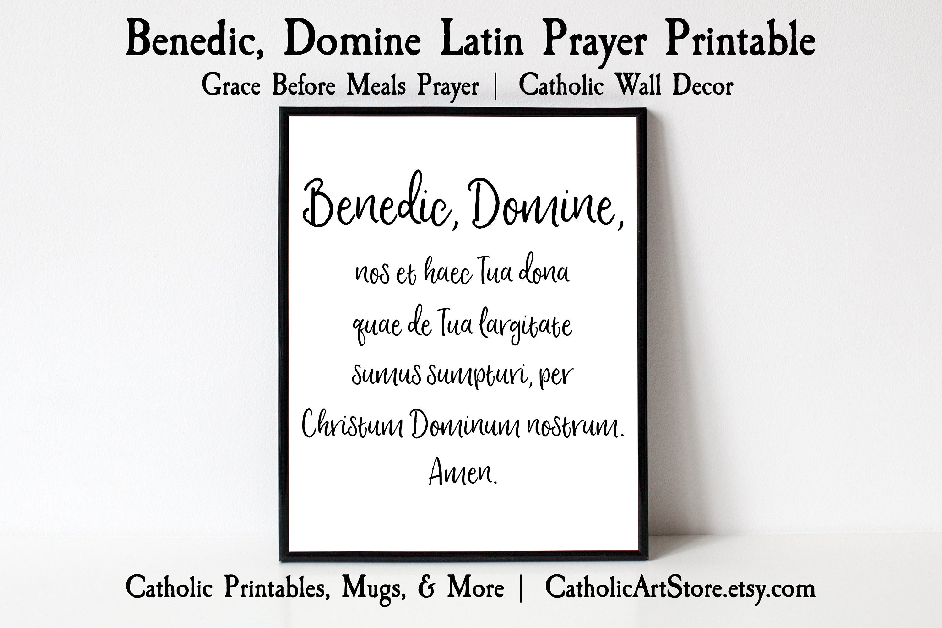 Benedic Domine Latin Prayer Printable Bless Us O Lord Grace - Etsy