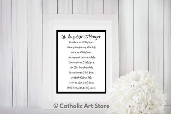 St Augustines Prayer Saint Prayer Catholic Church Prayer Catholic Wall Art Holy Spirit Prayer Wall Art Religious Home Decor - 