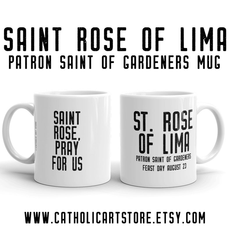 St. Rose of Lima Pray for Us Mug Patron Saint of Gardeners Etsy