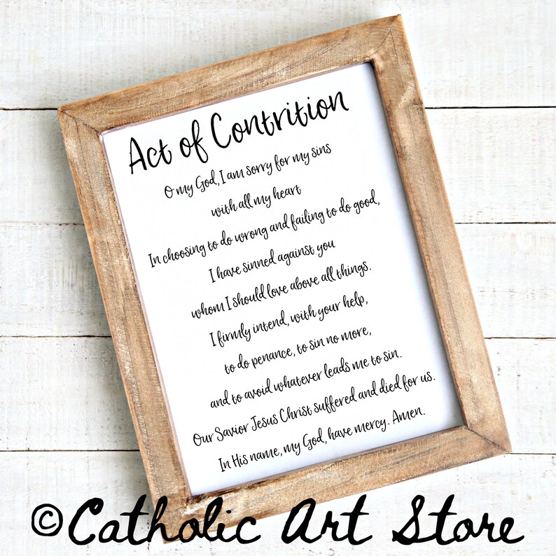 Acto de contrición Oración de la Iglesia Católica Oración Etsy España Acto de contrición Oración de la Iglesia Católica Oración Etsy España