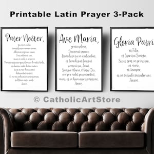 Ave Maria Latin Prayer Printable, Catholic Hail Mary Prayer, Catholic Home Altar, Catholic Wall Art, DIY Religious Home Decor, Easter Art image 4