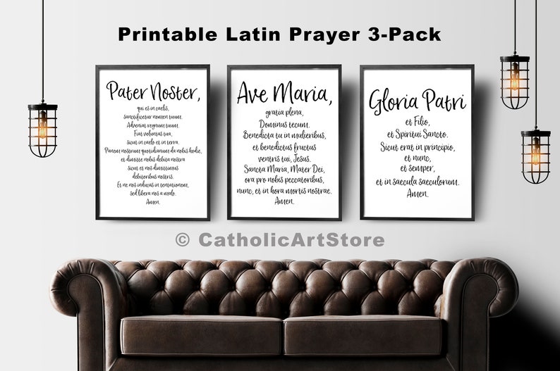 Ave Maria Latin Prayer Printable, Catholic Hail Mary Prayer, Catholic Home Altar, Catholic Wall Art, DIY Religious Home Decor, Easter Art image 4