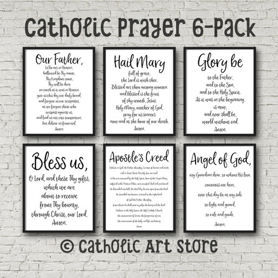 Catholic Prayer Printable 6-Pack - Our Dad, Hail Mary, Glory Be, Angel of God, Apostles Creed Grace In advance of Foods - Catholic House Decor photo regarding Prayer Printable named Catholic Prayer Printable 6-Pack - Our Dad, Hail Mary, Glory Be, Angel of God, Apostles Creed Grace Prior to Food items - Catholic Household Decor