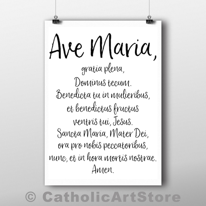 Ave Maria Latein Gebet druckbar, Katholischer Hagel Maria Gebet