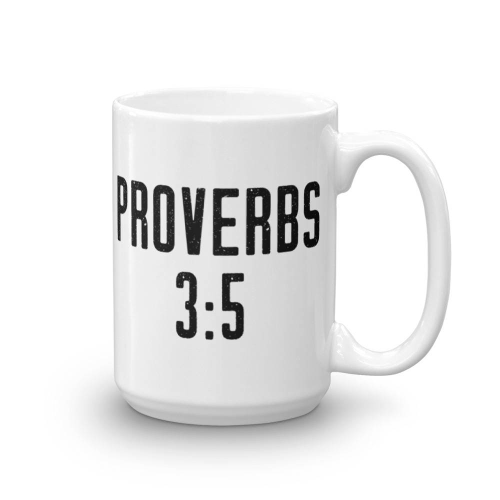 Proverbs 3:5 Bible Verse Mug, Catholic Coffee Cup, RCIA Gift Idea ...