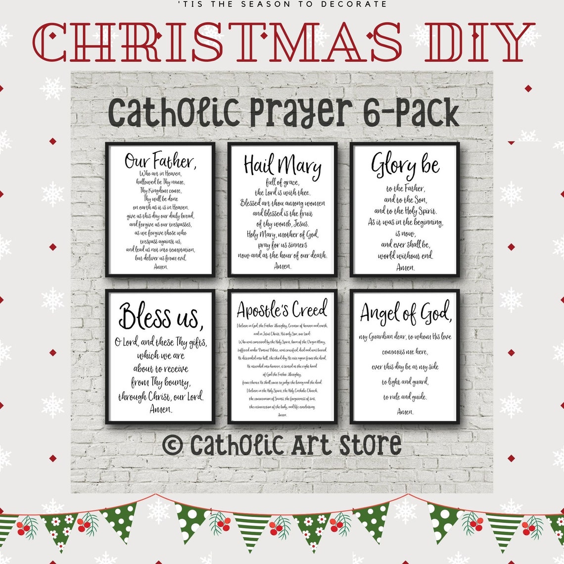 Catholic Christmas Decor Prayer Printable 6-pack Our Father - Etsy