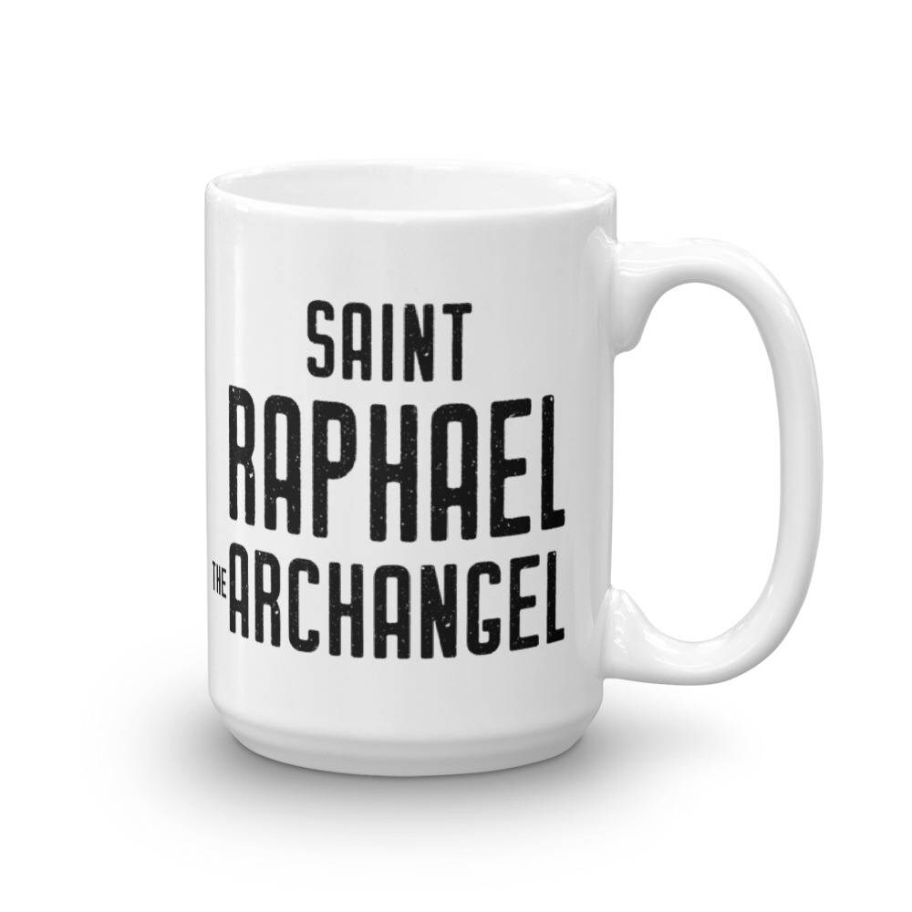 Saint Raphael the Archangel Prayer Mug, Gift for Catholic Single Man or Woman, Prayer for Happy