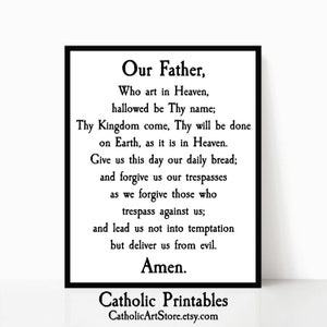 Our Father, Hail Mary, &amp; Glory Be, Printable 3-prayer Pack, DIY ...