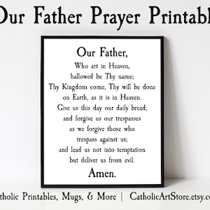 Our Father Prayer, the Lord's Prayer Printable, Catholic Wall Art ...