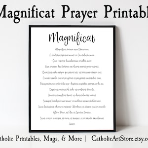 Magnificat Prayer, Canticle of Mary Prayer, Catholic Church Prayer, Catholic Wall Art, Religious Home Decor, RCIA Catholic Baptism Art