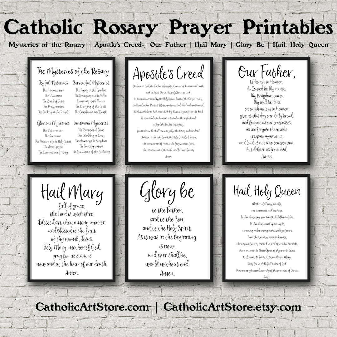 rosary-prayer-set-set-of-6-prayer-printables-mysteries-of-the-rosary-marian-devotion-hail-holy-queen-catholic-wall-decor-prayer-altar-etsy for Free Printable How To Pray The Rosary Rosary Prayer Set, Set of 6 Prayer Printables, Mysteries of the Rosary, Marian Devotion, Hail Holy Queen, Catholic Wall Decor, Prayer Altar - Etsy for Free Printable How To Pray The Rosary