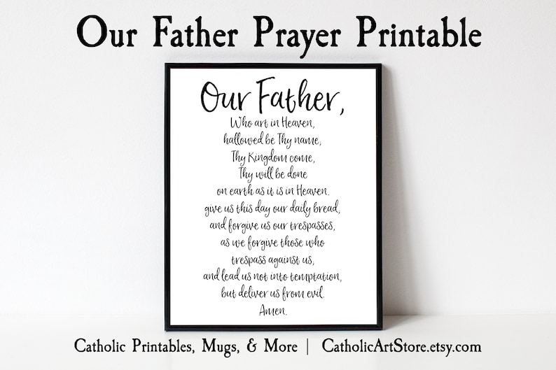 Our Father Printable Prayer, the Lord's Prayer Digital Art, Catholic ...