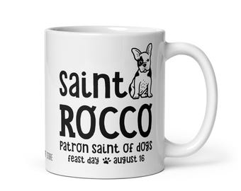 St. Rocco Mug, Patron Saint Dogs, Catholic Dog Lover, Veterinarian Veterinary School Graduation Vet Tech Walker Pet Sitter Thank You Gift