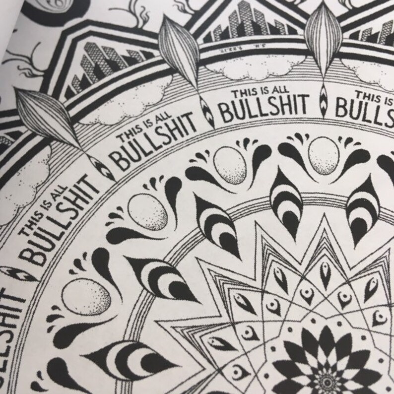 Swearing Pattern Coloring Book Etsy