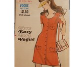 Vintage Vogue 7809 Sz 10 Bust 32.5 Hip 34.5 Very Easy Dress Pattern Cut Counted