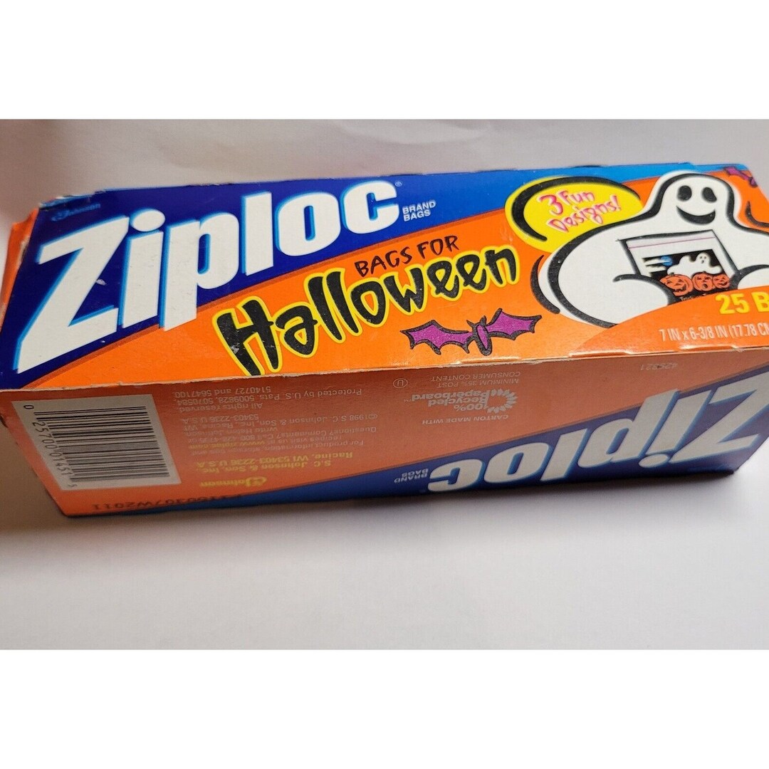 Vintage Ziploc Halloween 25 Storage Bags Mummy Ghosts Pumpkins 1998