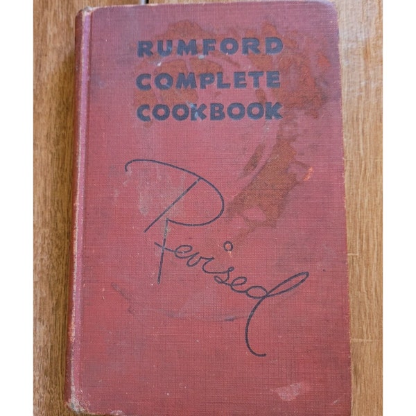 Vintage 1939 Rumford Complete Cookbook Revided Hardcover 193 Pages