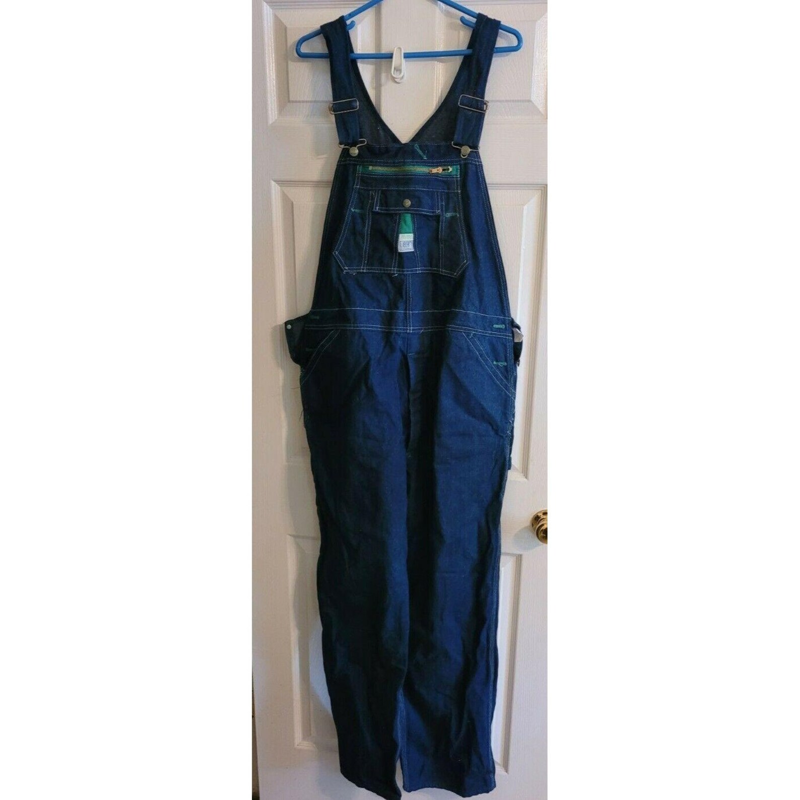 Vintage Liberty Denim Bib Overalls 42x32 Button Fly Blue Jean Etsy