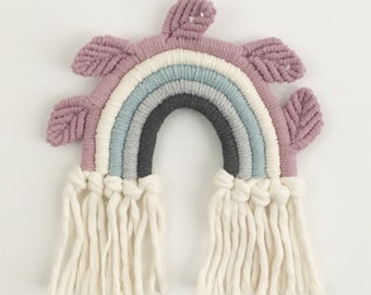 Macramè item/ Leafy rainbow / macramè rainbow / rope rainbow /boho rainbow