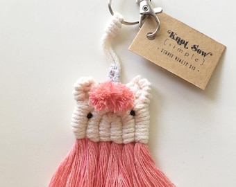 Unicorn keyring / Macramè unicorn keyring / Unicorn rope keyring