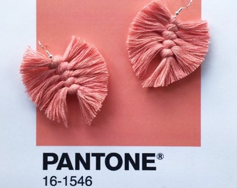 Feather earrings / Tassel earrings /Macrame earrings / Rope earrings