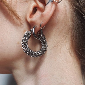 PERSIA Hoop Earrings || gothic full Persian 6-in-1 chainmaille hoop earrings