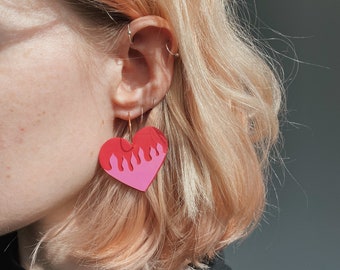 polymer clay jewel tone dangle earrings PALOMA winter earrings