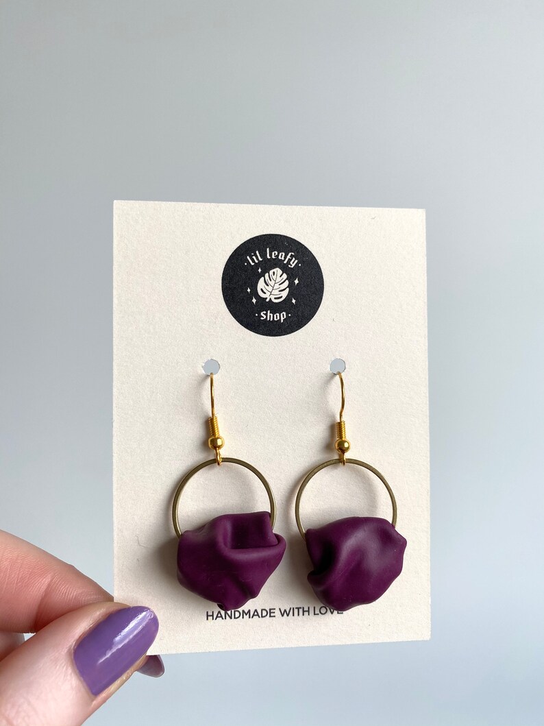 polymer clay jewel tone dangle earrings PALOMA winter earrings
