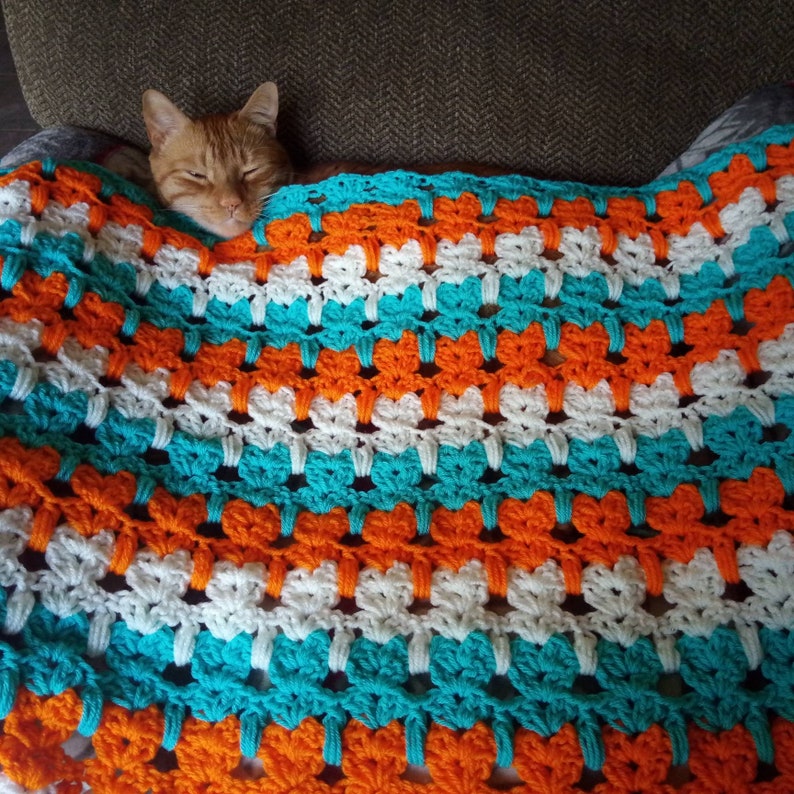 Abstract Kitty Crochet Blanket