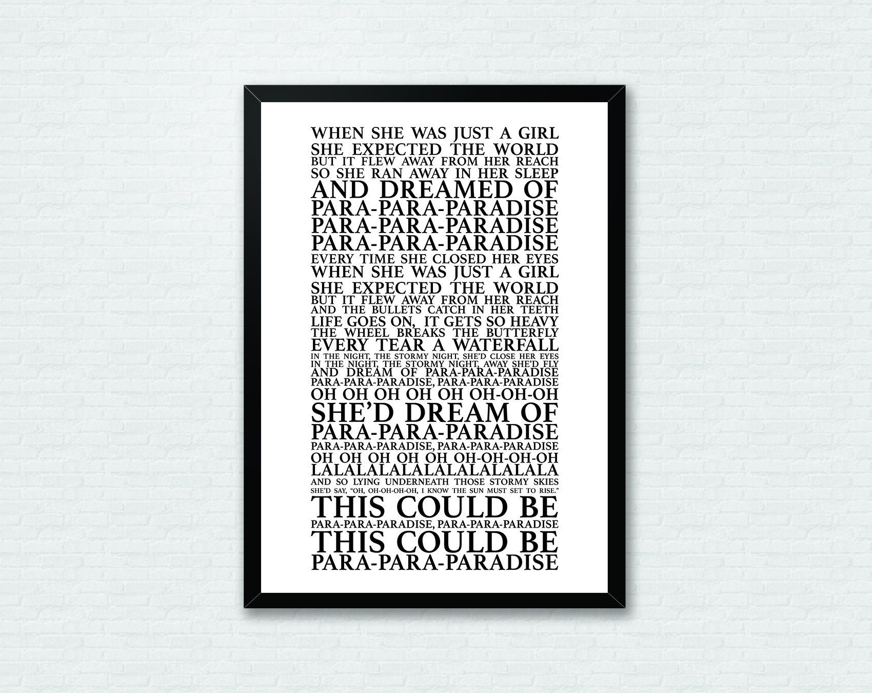 Paradise Coldplay Lyrics Song Lyrics Typography Print Poster Etsy