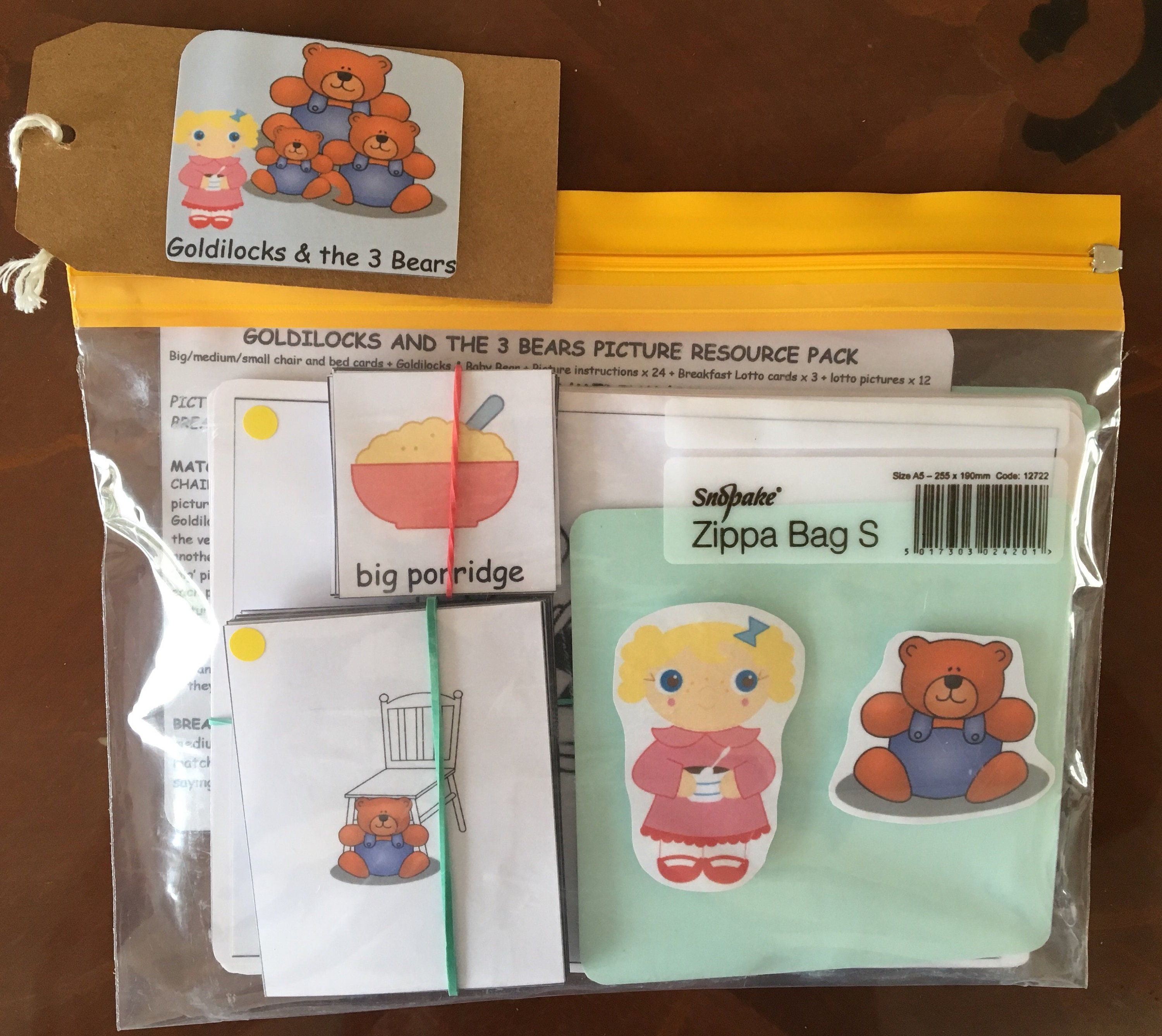 Goldilocks and the Three Bears 4 Word Level Pack on and - Etsy