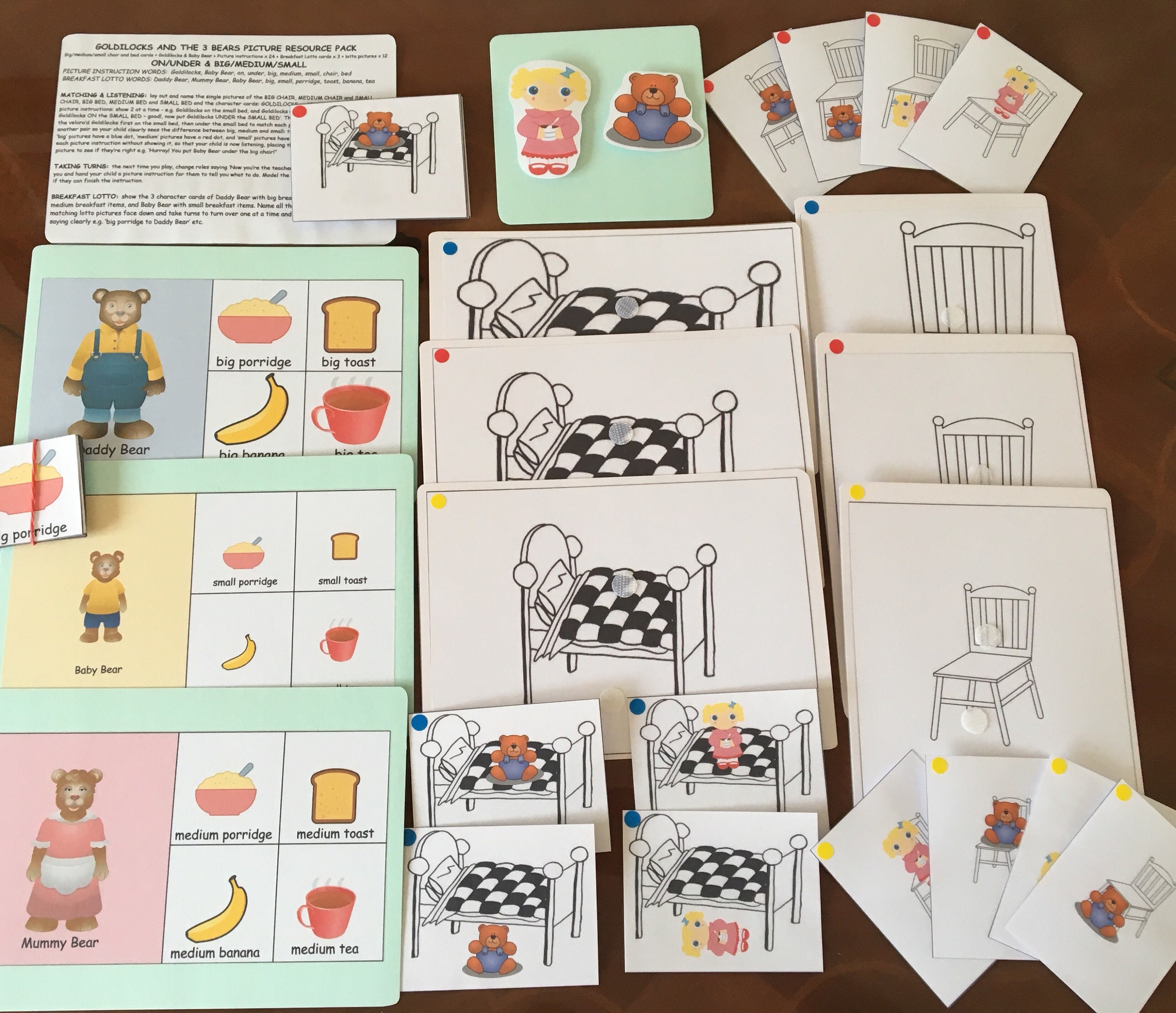 Goldilocks and the Three Bears 4 Word Level Pack on and - Etsy