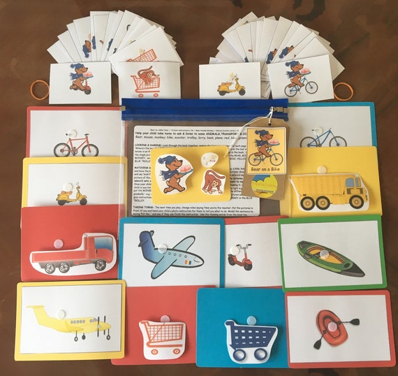 Bear on a Bike 3 Word Level Language Games WITHOUT Board Etsy